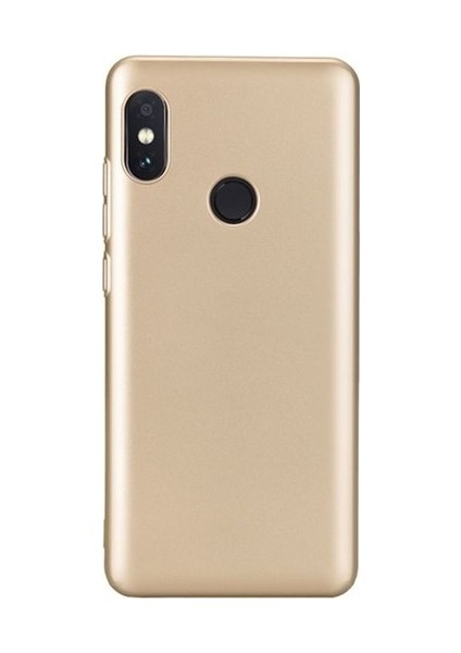 Xiaomi Redmi Note 6 Pro Premier Mat Esnek Silikon Kılıf + Esnek Nano Cam Altın