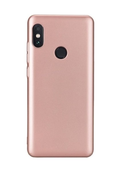 Xiaomi Redmi Note 6 Pro Premier Mat Esnek Silikon Kılıf + Temperli Cam Rose Gold