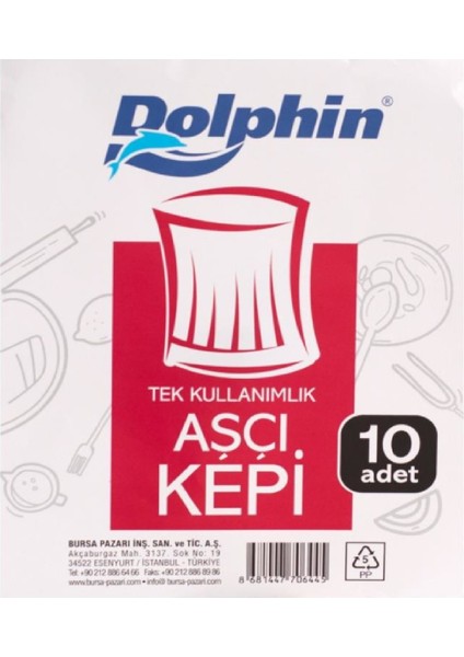 Dolphin Aşçı Kepi 10lu