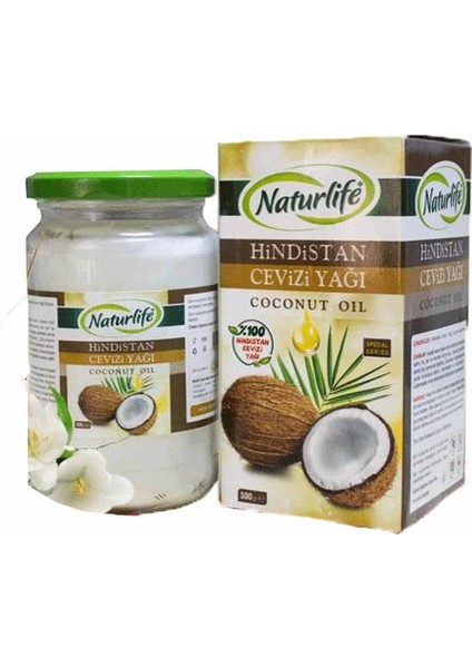 Naturlife Hindistan Cevizi Yağı %100 Doğal Soğuk Sıkım Cocos Nucifera Coconut Oil