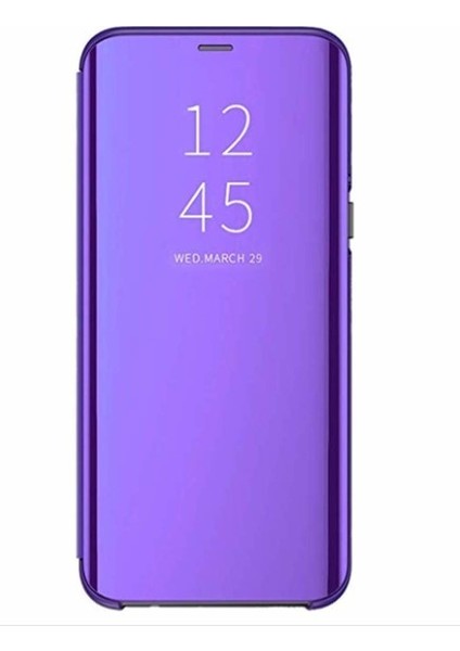 Xiaomi Mi 9 SE Kapaklı Kılıf Clear View Aynalı Flip Cover Wallet Kılıf Mavi