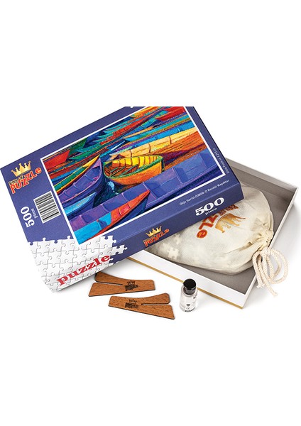 Renkli Kayıklar Ahşap Puzzle 500 Parça