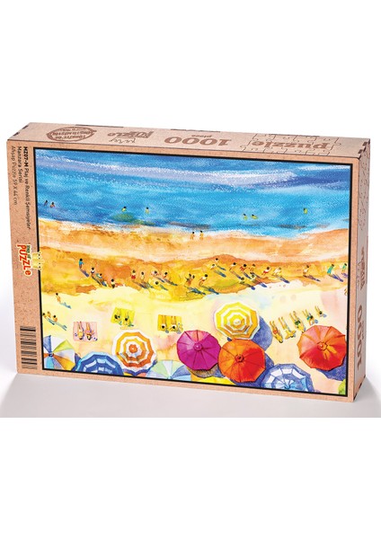 Plaj ve Renkli Şemsiyeler Ahşap Puzzle 1000 Parça (MZ07-M)