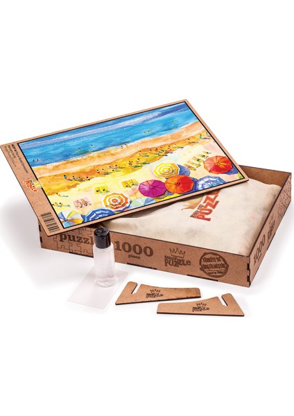 Plaj ve Renkli Şemsiyeler Ahşap Puzzle 1000 Parça (MZ07-M)