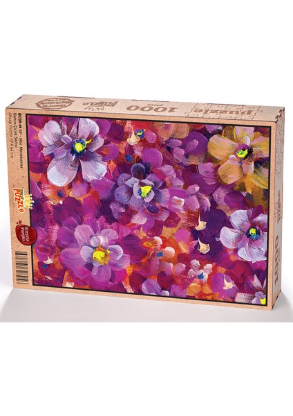 Mor Menekşeler (Sürpriz Parçalı) Ahşap Puzzle 1000 Parça (BC09-M)