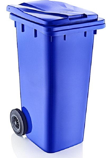 Çöp Kovası Bahçe Çöp Konteyneri 120 lt Mavi