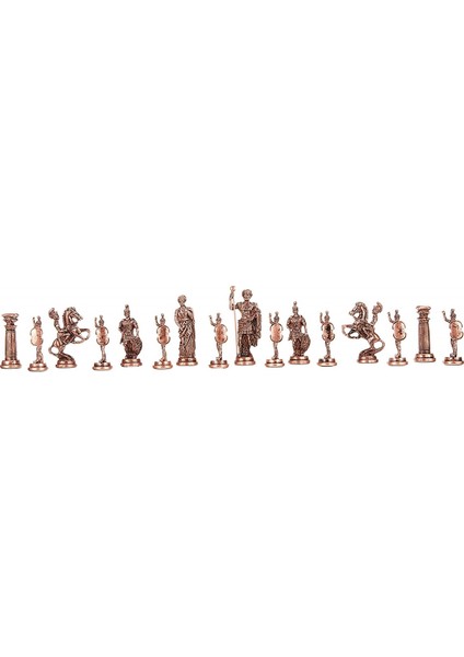 Büyük Boy Metal Roma Satranç Taşı Antik (Tahta Dahil Değildir)