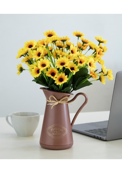 Taba Saksıda 3 Demet Papatya Yapay Çiçek fiyatları