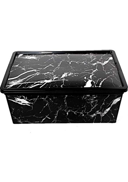 Trend Box Black Marble- Dekoratif Saklama Kutusu 10 Litre