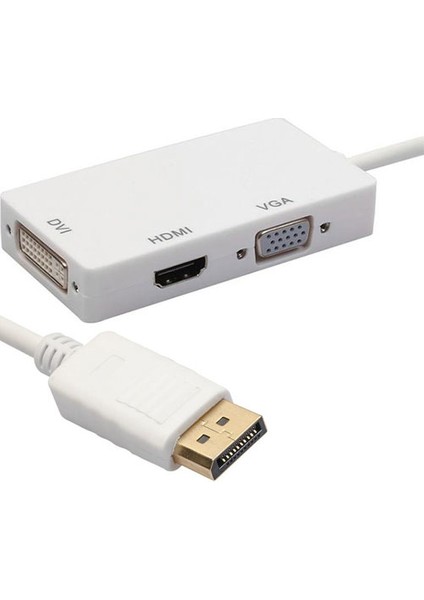 Display Port to DVI/VGA/HDMI 3in1 Çevirici Adaptör Kablo