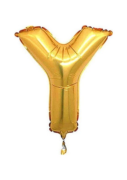 Cakes & Party Y Harfi Altın (Gold) Rengi Folyo Balon 40 Inc 100 cm