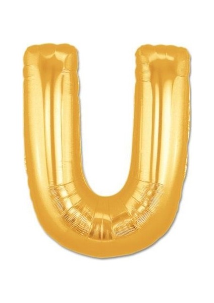Cakes & Party U Harfi Altın (Gold) Rengi Folyo Balon 40 Inc 100 cm