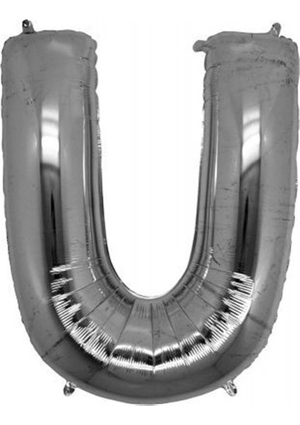 Cakes & Party U Harfi Gümüş Rengi Folyo Balon 40 Inc 100 cm