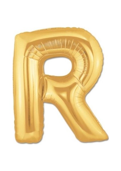 Cakes & Party R Harfi Altın (Gold) Rengi Folyo Balon 40 Inc 100 cm