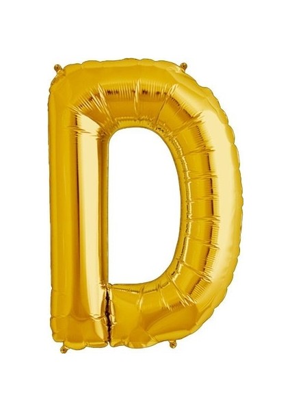 Cakes & Party D Harfi Altın (Gold) Rengi Folyo Balon 40 Inc 100 cm