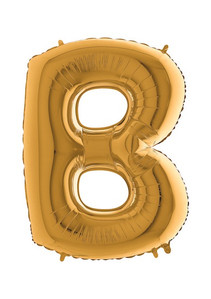 Cakes & Party B Harfi Altın (Gold) Rengi Folyo Balon 40 Inc 100 cm
