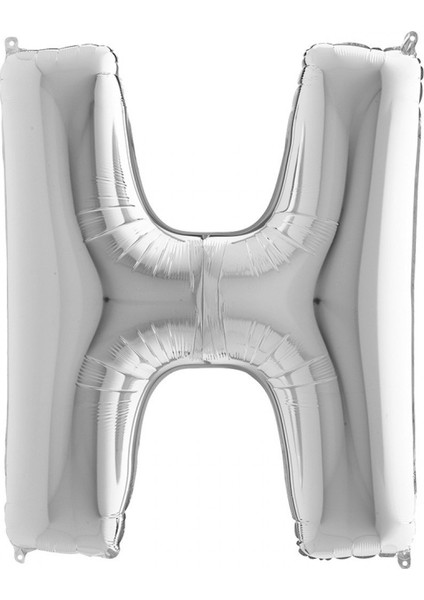 Cakes & Party H Harfi Gümüş Rengi Folyo Balon 40 Inc 100 cm
