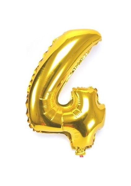 Cakes & Party 4 Rakamı Altın (Gold) Rengi Folyo Balon 40 Inc 100 cm