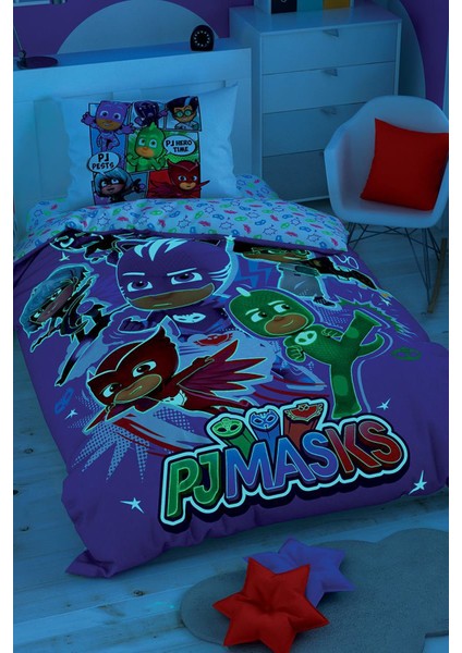 Pj Masks Hero Lisanslı Glow Nevresim Takımı