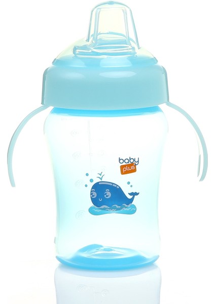 Baby&Plus Antikolik Akıtmaz Kulplu PP Bardak 240 ml Mavi