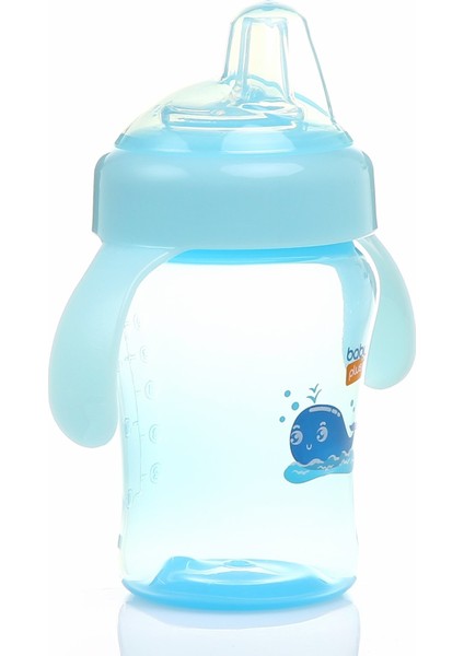 Baby&Plus Antikolik Akıtmaz Kulplu PP Bardak 240 ml Mavi