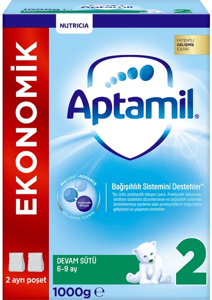 2 Ekonomik Paket Devam Sütü1000 gr 6-9 Ay