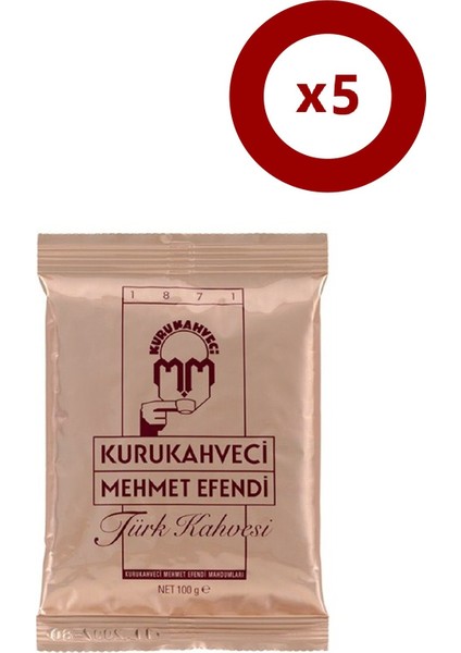 Kurukahveci Mehmet Efendi Türk Kahvesi̇ 100gr 5 Adet