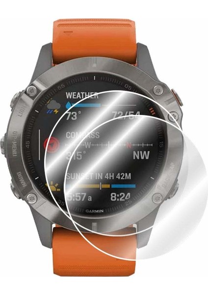 Garmin Fenix 6/6 Pro/6 Sapphire Multispor GPS Akıllı Saat Ekran Koruyucu - (2 Adet)