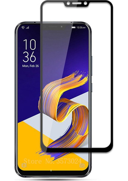 Asus Zenfone 5 ZE620KL Tam Kaplayan Çerçeveli Tempered Ekran Koruyucu - Siyah