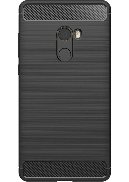 Xiaomi Mi Mix 2 Brushed Carbon Fiber Silikon Tpu Kılıf - Siyah