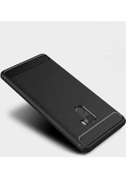 Xiaomi Mi Mix 2 Brushed Carbon Fiber Silikon Tpu Kılıf - Siyah