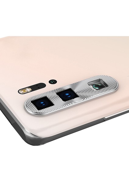 Huawei P30 Pro Kamera Lens Koruma Halkası - Kapalı Tasarım Gümüş