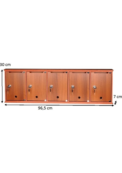 Kilitli Ahşap Posta Kutusu 5'li Ceviz fiyatları