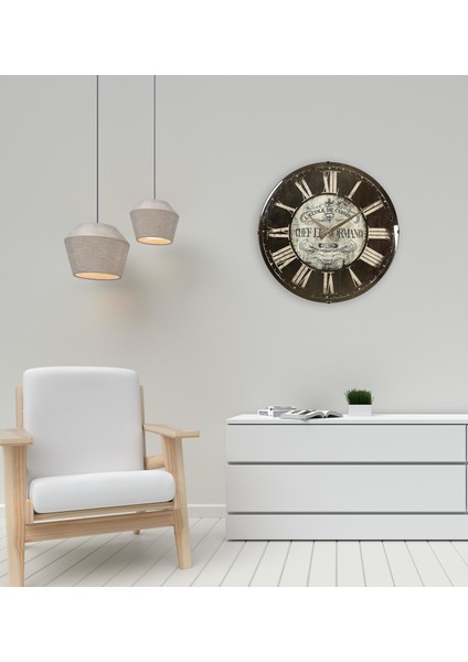 Roma Rakamlı Dekoratif Bombe Camlı Duvar Saati 35X35 Cm