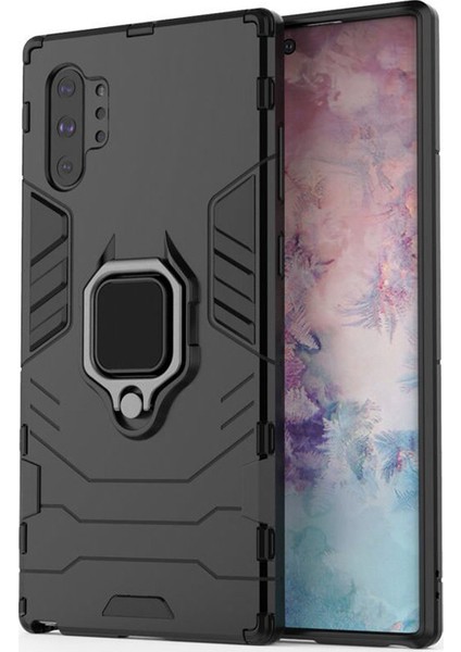 Samsung Galaxy Note 10 Plus Batman Serisi Yüzük Standlı Armor Kılıf - Siyah modelleri