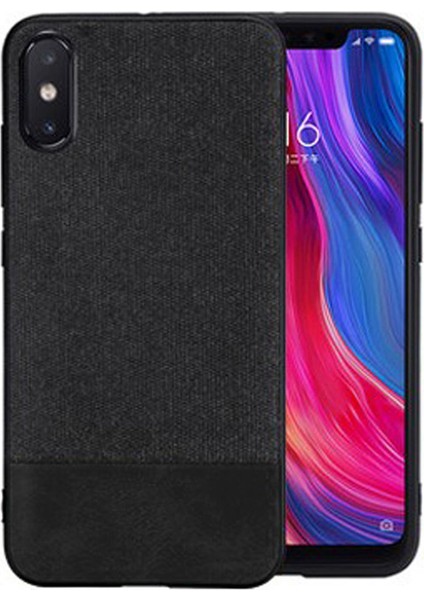 Xiaomi Mi 8 Fabrik Serisi Kumaş ve Deri Desen Kılıf - Siyah fiyatları