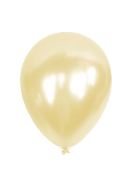 Krem Metalik Balon 5 Adet