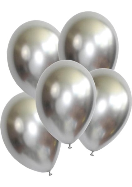 Gümüş Krom Balon 5 Adet