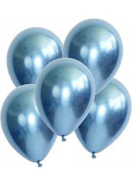 Mavi Krom Balon 5 Adet