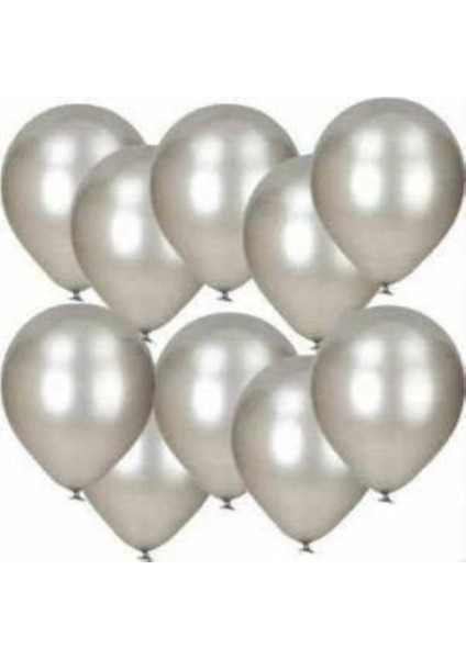Gümüş Metalik Balon 5 Adet
