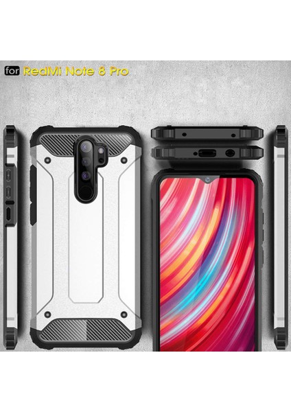 Xiaomi Redmi Note 8 Pro Kılıf Rugged Armor Kırmızı