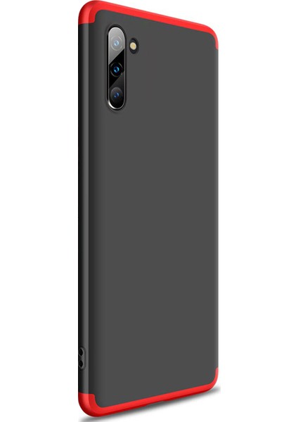 Samsung Galaxy Note 10 Kılıf Double Dip 360 Protective Siyah - Kırmızı