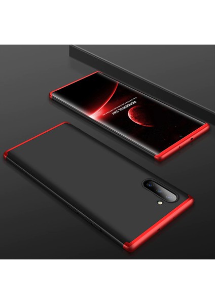 Samsung Galaxy Note 10 Kılıf Double Dip 360 Protective Siyah - Kırmızı