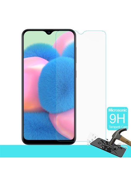 Samsung Galaxy A30s Temperli Cam Ekran Koruyucu Şeffaf