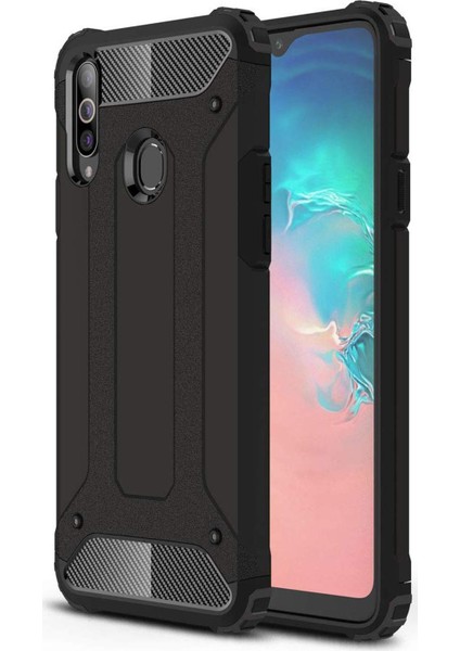 Samsung Galaxy A20s Kılıf Rugged Armor Siyah