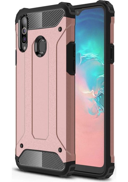 Samsung Galaxy A20s Kılıf Rugged Armor Rose Gold