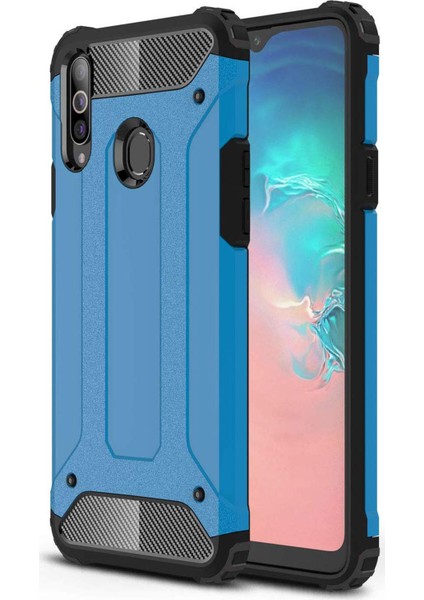 Samsung Galaxy A20s Kılıf Rugged Armor Mavi