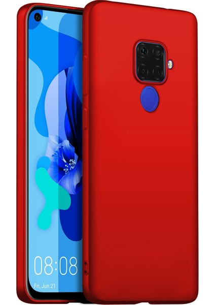 Matte Silicone Huawei Mate 30 Lite Kılıf Kırmızı