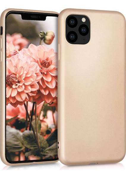 Matte Silicone Apple iPhone 11 Pro Max Kılıf Gold