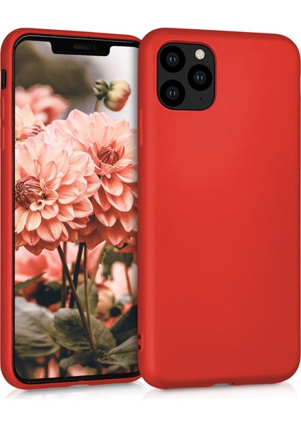 Matte Silicone Apple iPhone 11 Pro Kılıf Kırmızı